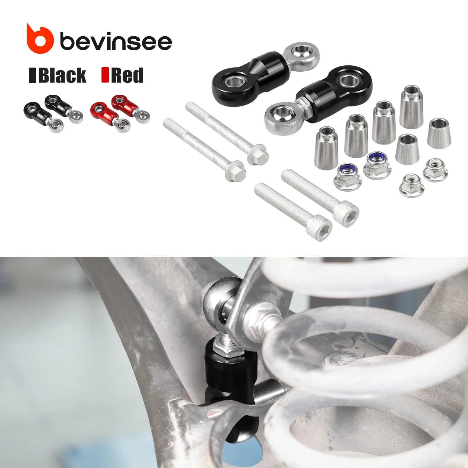 وصلات نهاية قضيب التأثير الخلفي القابل للتعديل من الألومنيوم لسيارة Audi A3 S3 RS3 TT TTRS Q2 Q3، لسيارة VW للجولف MK7 MK7.5 MK8، لـ Cupra Leon