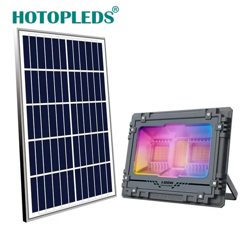 40w 60w 100w 200w lumières d'inondation solaires LED projecteur à énergie solaire réflecteur étanche extérieur solaire avec télécommande