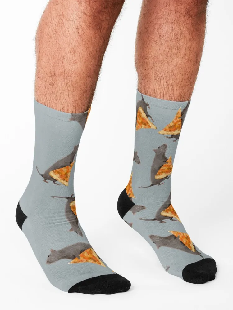 All The Pizza Rats (grey ) Socks gym funny gift hiphop halloween Socks Male Women's