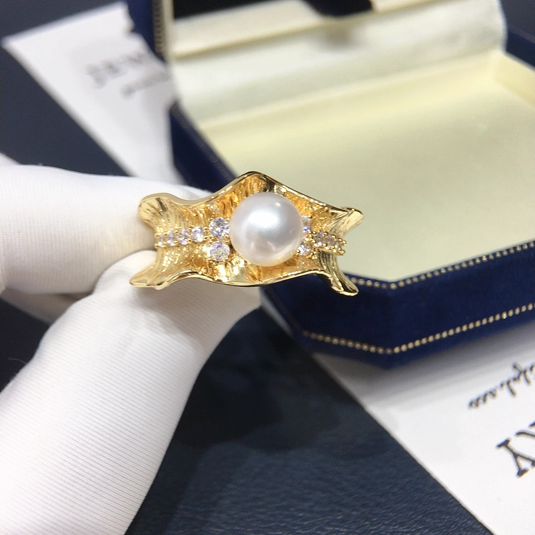 ZHBORUINI لؤلؤ المياه العذبة الدائري 7.5-8 مللي متر الزركون متموجة عالية مجوهرات قابل للتعديل أنيقة موضة هدية للنساء 2025 جديد وصول