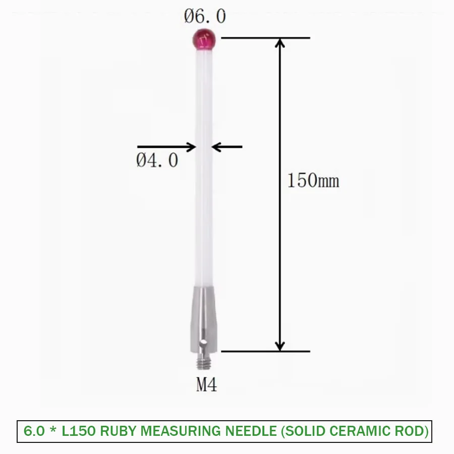 ماكينة بتحكم رقمي بالكمبيوتر مسبار M4 Renishaw روبي السيراميك قياس إبرة قضيب السيراميك الصلب A-5000-3709/3712 6.0 مللي متر