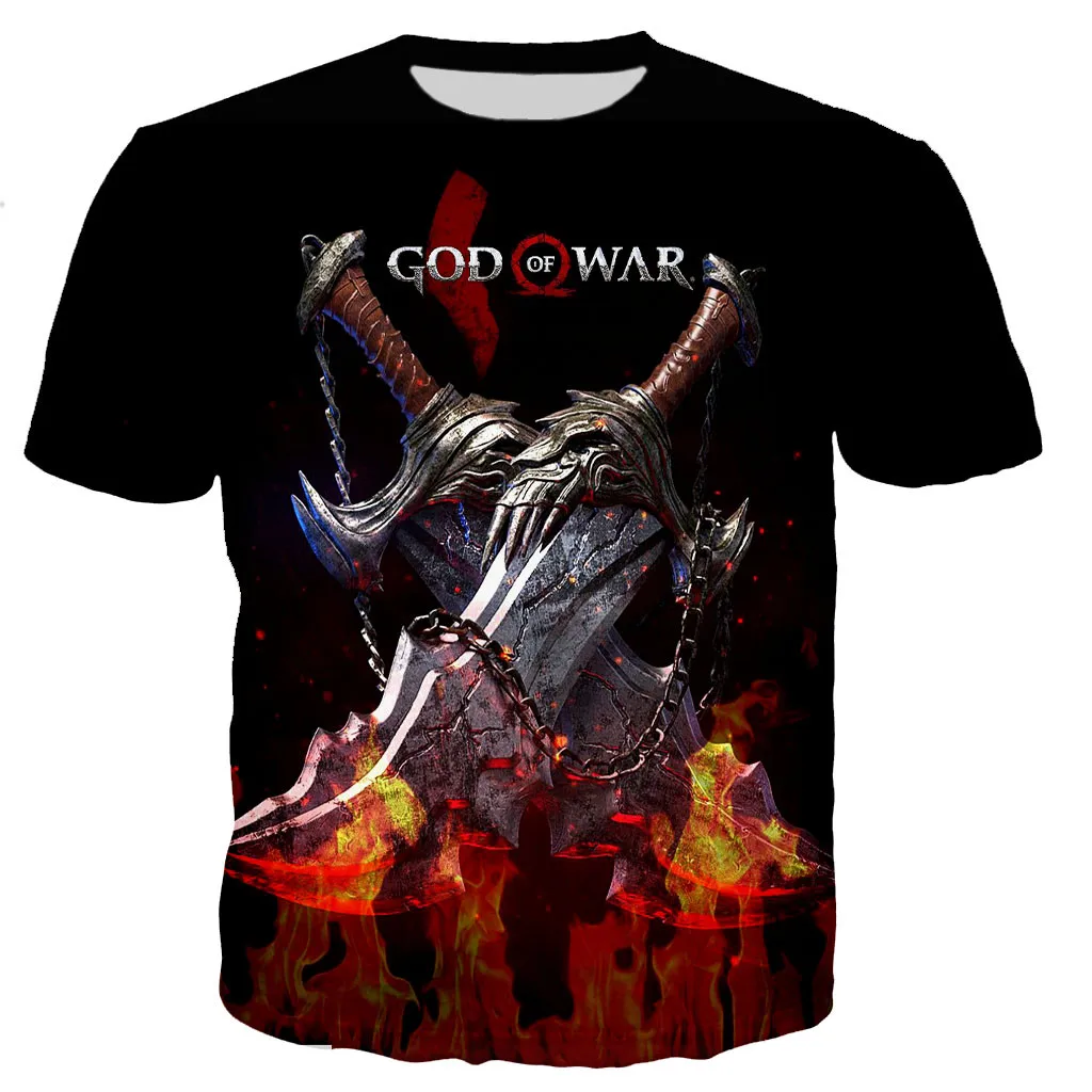 Oversized T shirt God Of War 3d Print T-shirts Men Fashion T-shirt Kids Hip Hop Tee Top Men\'s T-shirt Game Short Sleeve Boys Tee