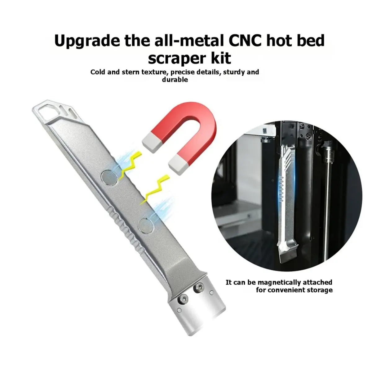 Y47A*☀▃Scrapers Knife for P1 Metal CNC Machined Steel Blade Cleaning Tool Shovel Scrapers Knife Tip 3D Printer Parts