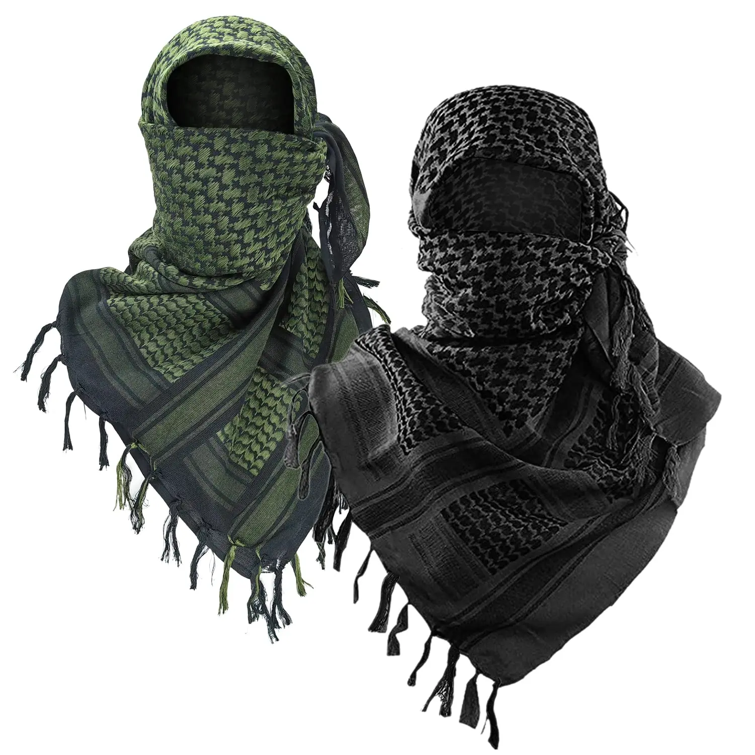 Imagem -02 - Homens e Mulheres Duplo Vermelho Militar Tático Cachecol Shemagh 100 Algodão Keffiyeh Wrap Lenço do Deserto Pcs