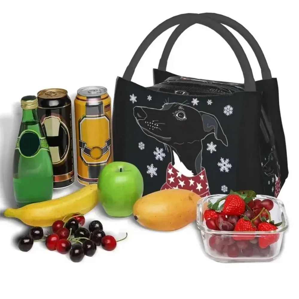 2025 New Cute Winter Whippet Resuable Lunch Box for Women Leakproof Lurcher Greyhound Dog Cooler Thermal Food Insulated