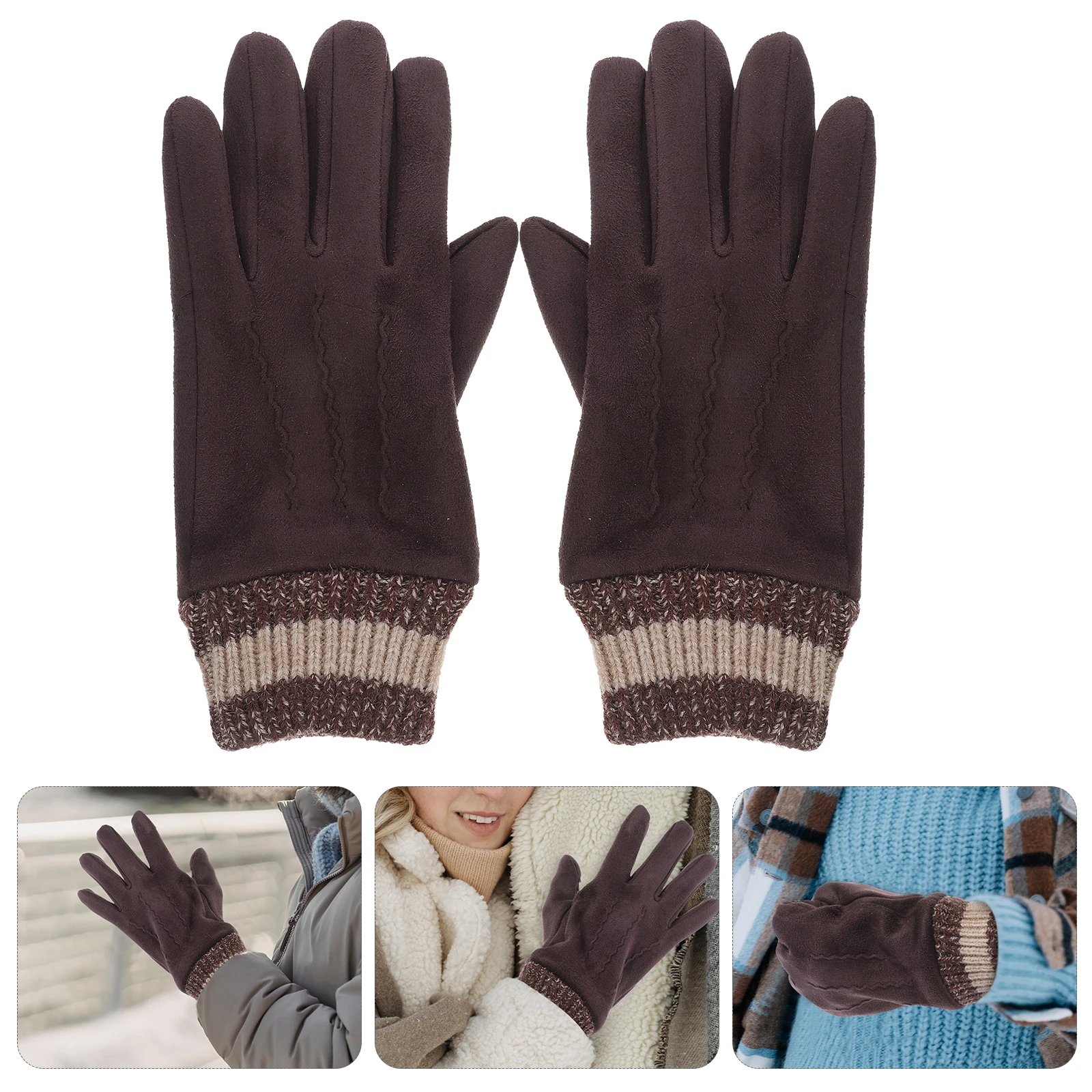 

1 Pair Outdoor Windproof Warm Touchscreen Gloves Full Finger Breathable Shockproof For Cycling Climbing Jogging Fishing Hiking