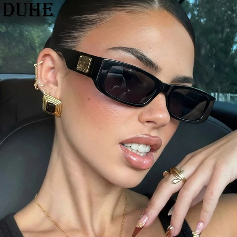 

1 шт., квадратные женские солнцезащитные очки в маленькой оправе в стиле ретро, модные повседневные универсальные солнцезащитные очки, простые солнцезащитные очки для уличной фотографии