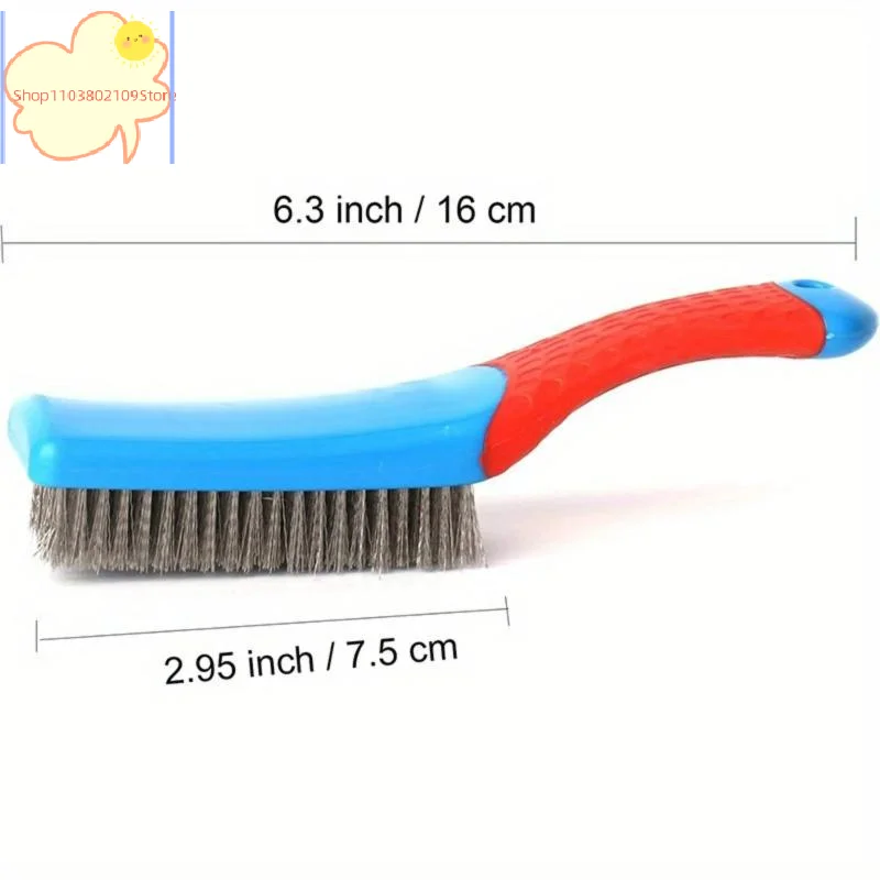 1PC Duty Stainless Steel Wire Brush With Comfortable Plastic Handle Perfect For Removing Rust Welding Slag Dirt And Paint