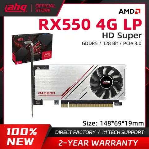 AHQ RX550 4G GDDR5 LP Graphics Card Low Profile GPU NVIDIA Industrial Mini ITX SFF IPC Micro Server Tower HTPC 100% New