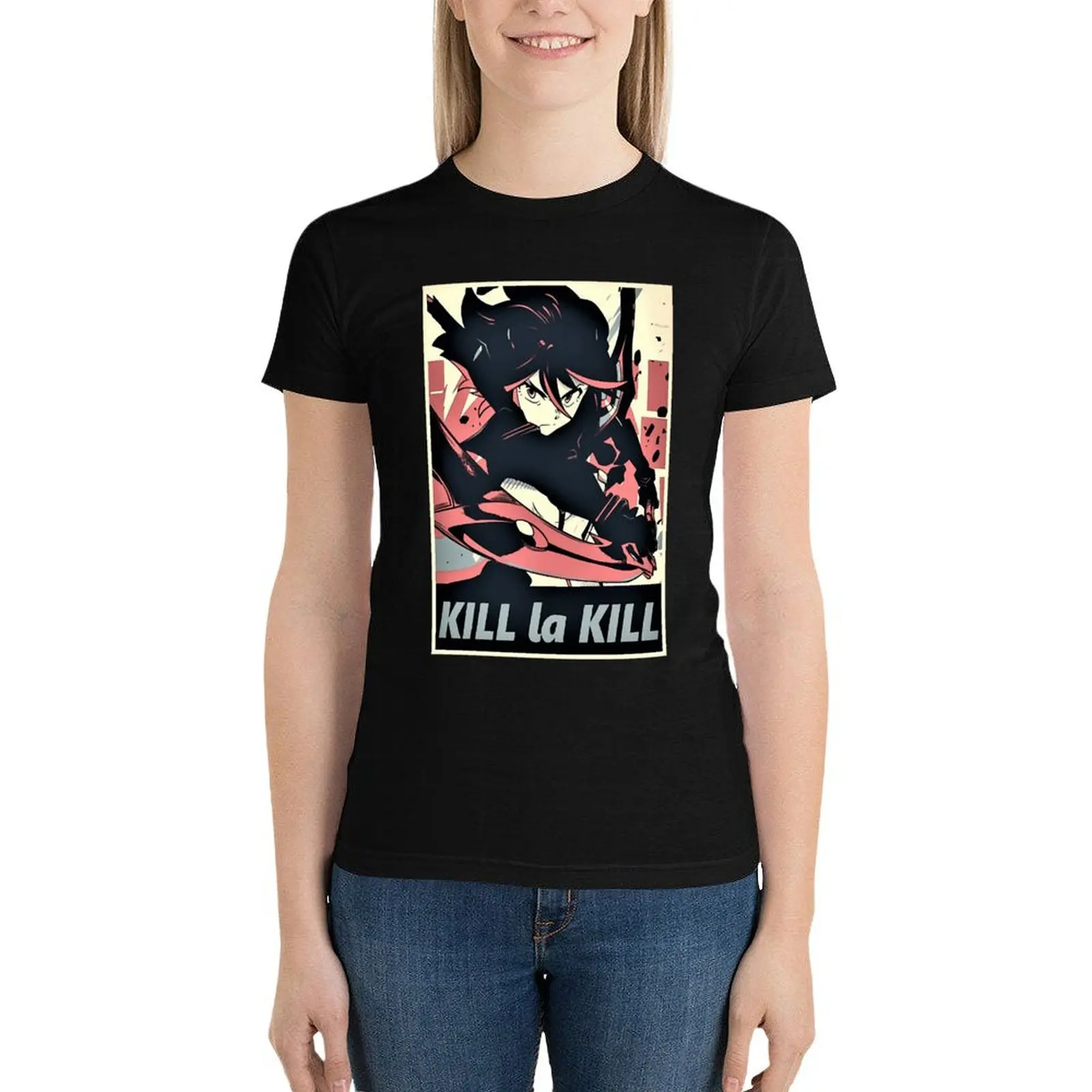 Camiseta de anime DE La Kill para mujer, ropa de verano, tops de talla grande, moda de vacaciones de Navidad, Idea de regalo