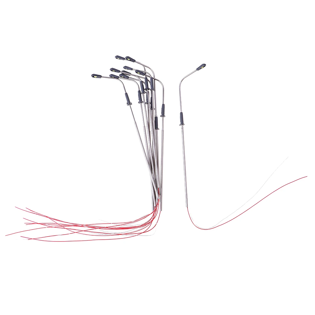 

LED Street Light Scenery 1 75 Model Railway Lamp Posts Metal Mini Lights for HO Scale Train Layout Building