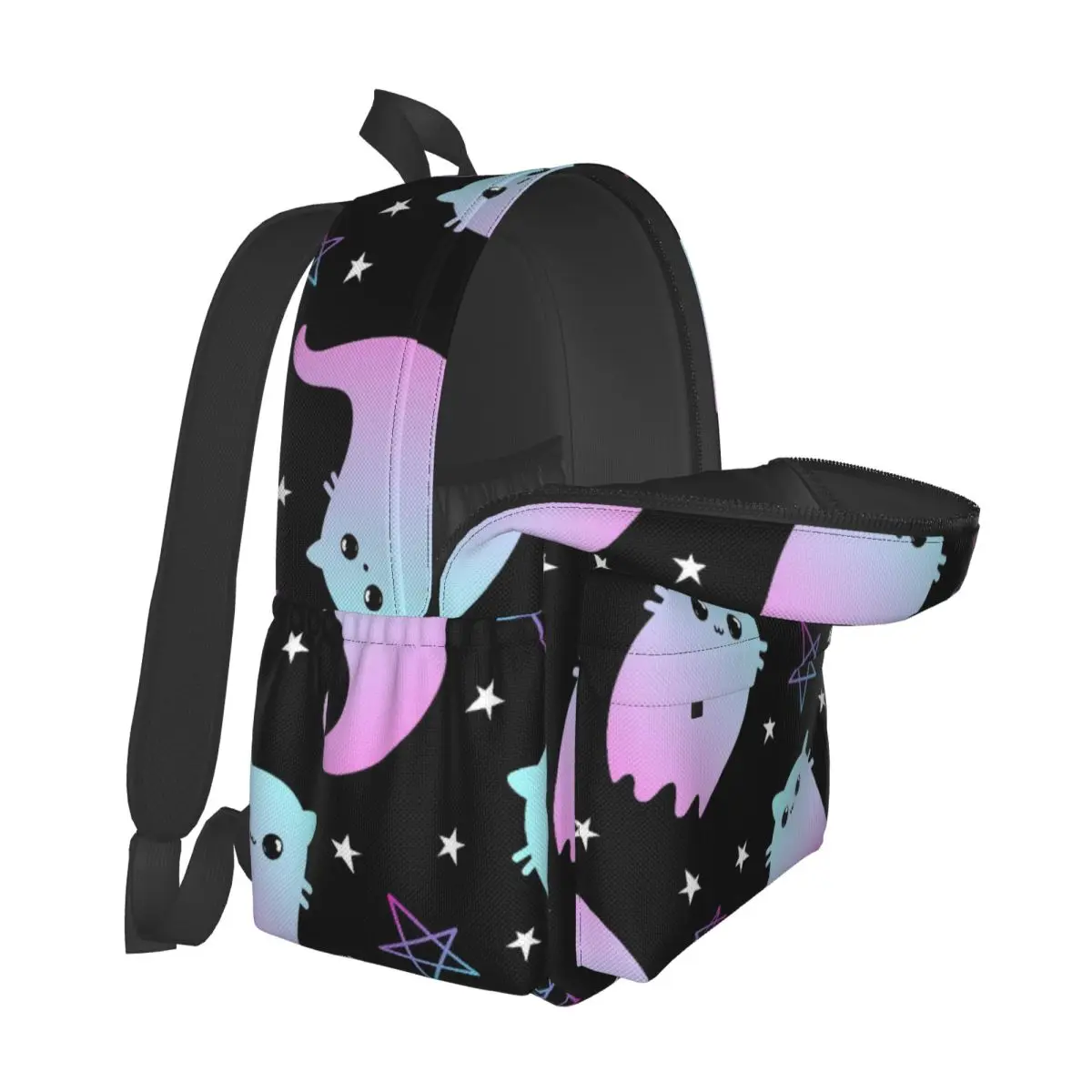 Cute Cat And Stars Print Halloween Large Capacity Student Backpack Casual Fashion School Bag Travel Backpack Laptop Backpack