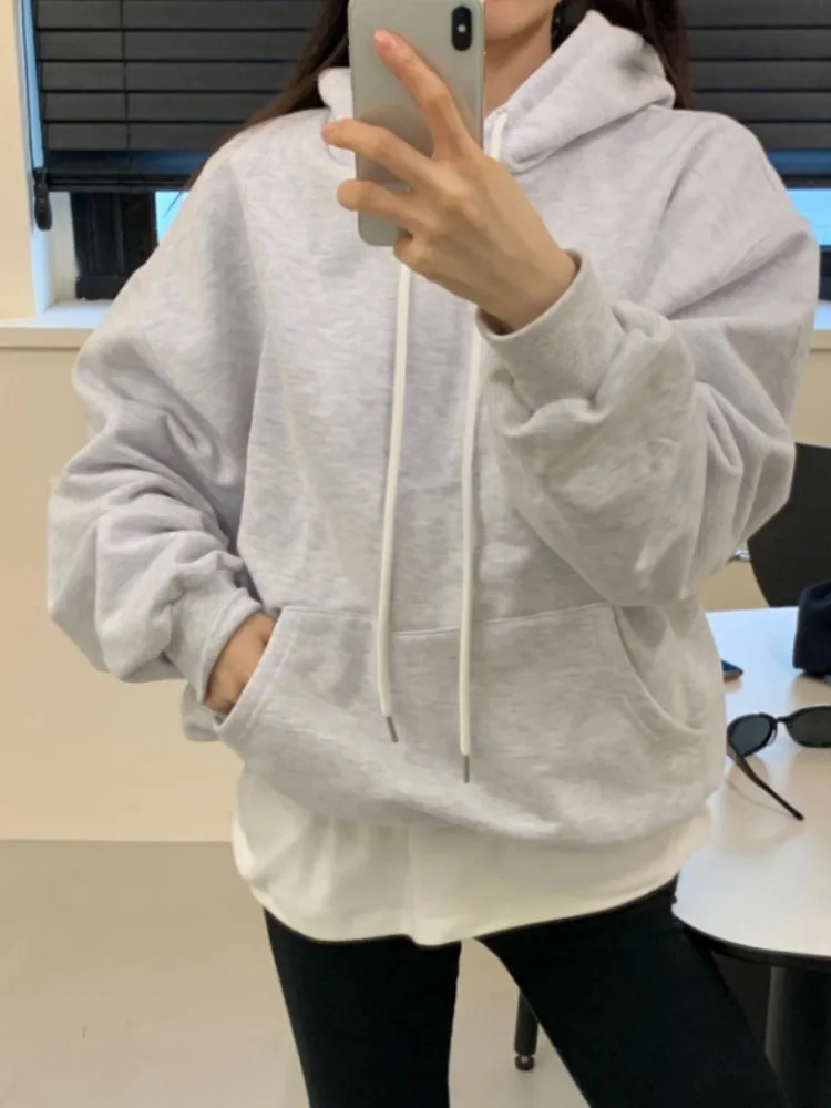 

Новая зимняя модная женская толстовка с капюшоном и завязками, свободная верхняя одежда на подкладке Fce, повседневная уличная одежда