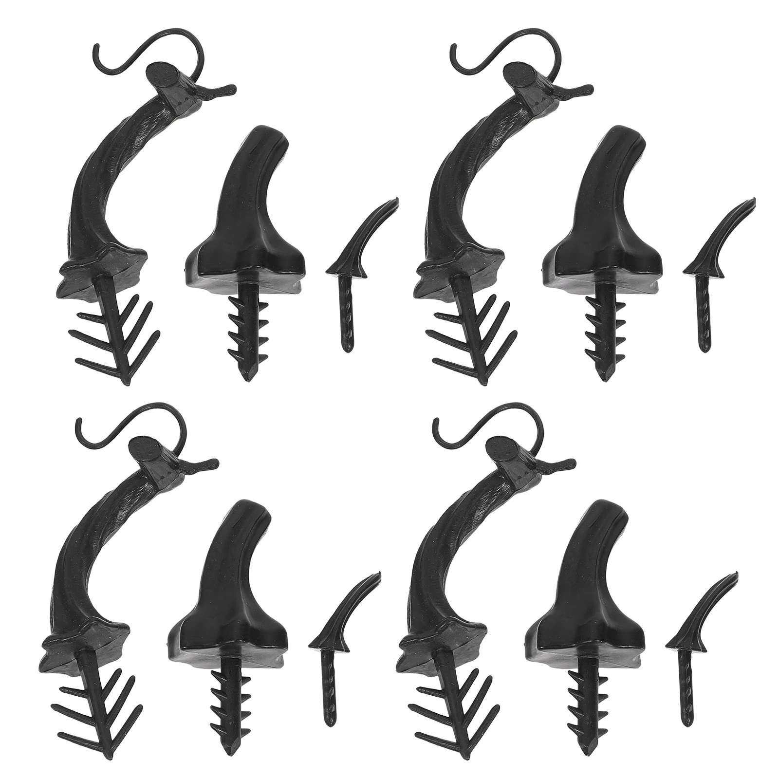 

36pcs Pumpkin Handle Accessories Black Color Small Medium Large Size Plastic Stems for Crafts Halloween Decor DIY Foam Pumpkins