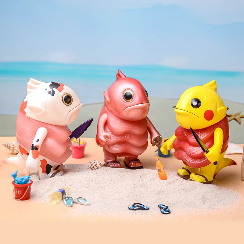 [متوفر] شخصيات Moyashi Shachou "السلسلة المائية" الأصلية - Tuna Senpai، مقتنيات الحوت القاتل والسلمون