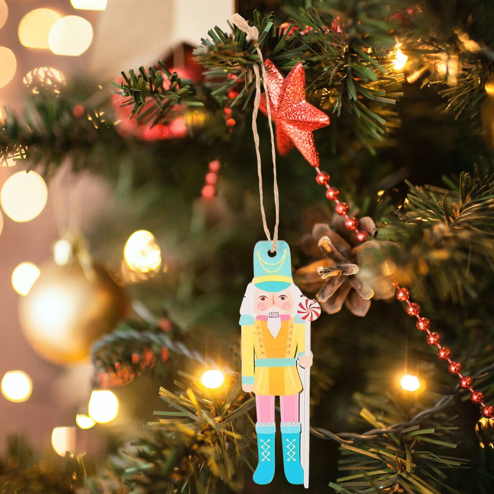 

18 Pcs Decorative Nutcracker Christmas Miniature Figurines Hanging Nutcrackers Pendant