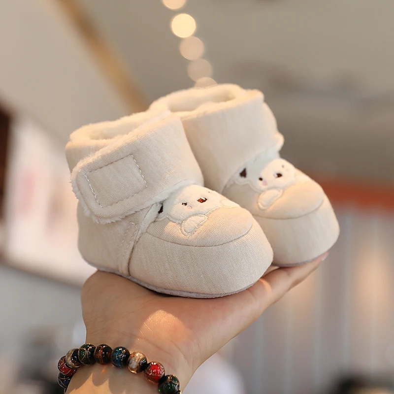 0-18 months Super Cute Winter Snow Baby Boots Cute Bear Warm Booties For Kids Soft Sole Infant Newborn Toddler Baby Girl Shoes