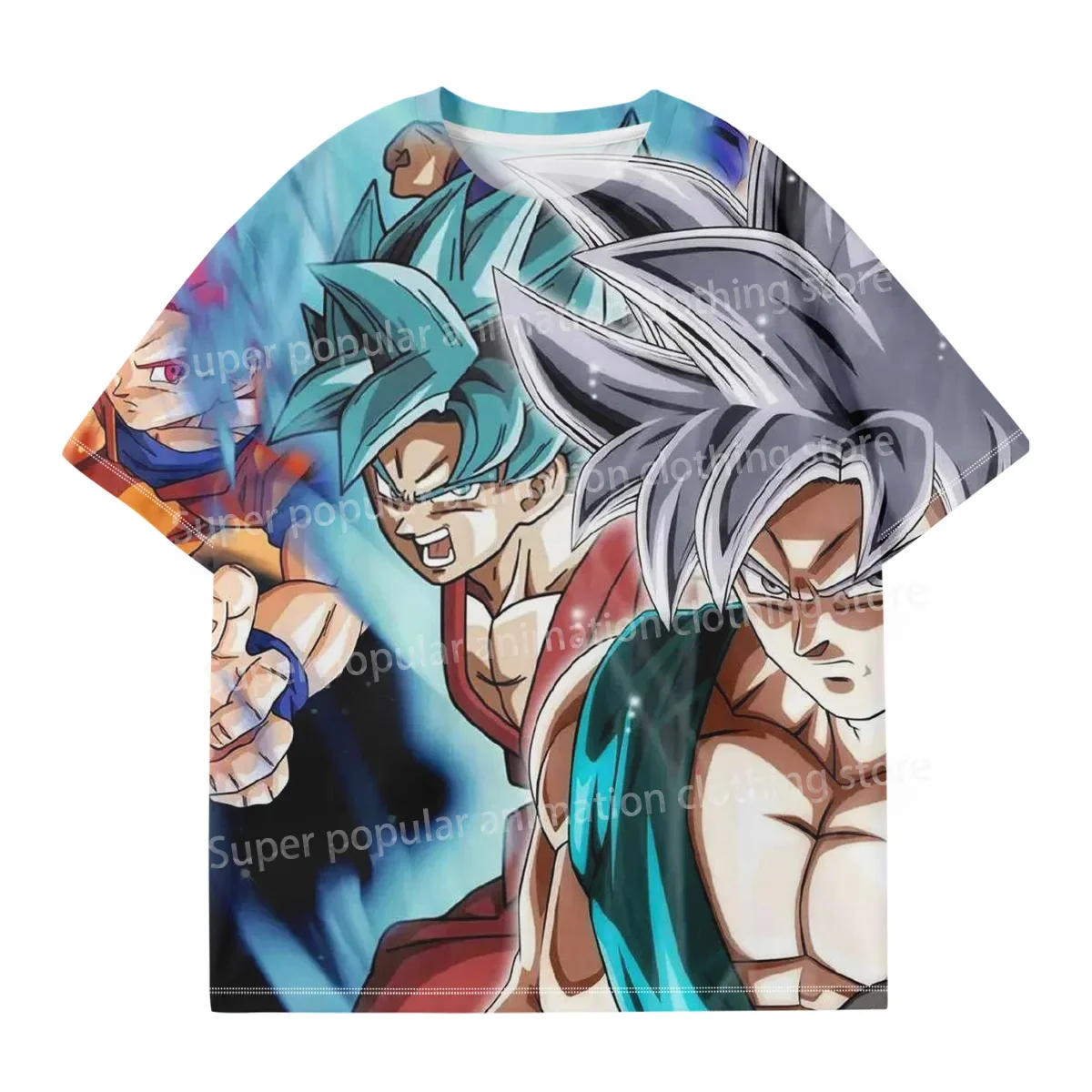 2025 الصيف الرسوم المتحركة فيغيتا فريزا صن وو كونغ ثلاثية الأبعاد الطباعة الرقمية التجفيف السريع تي شيرت الكبار الأطفال قمة الموضة عادية Y2K #3