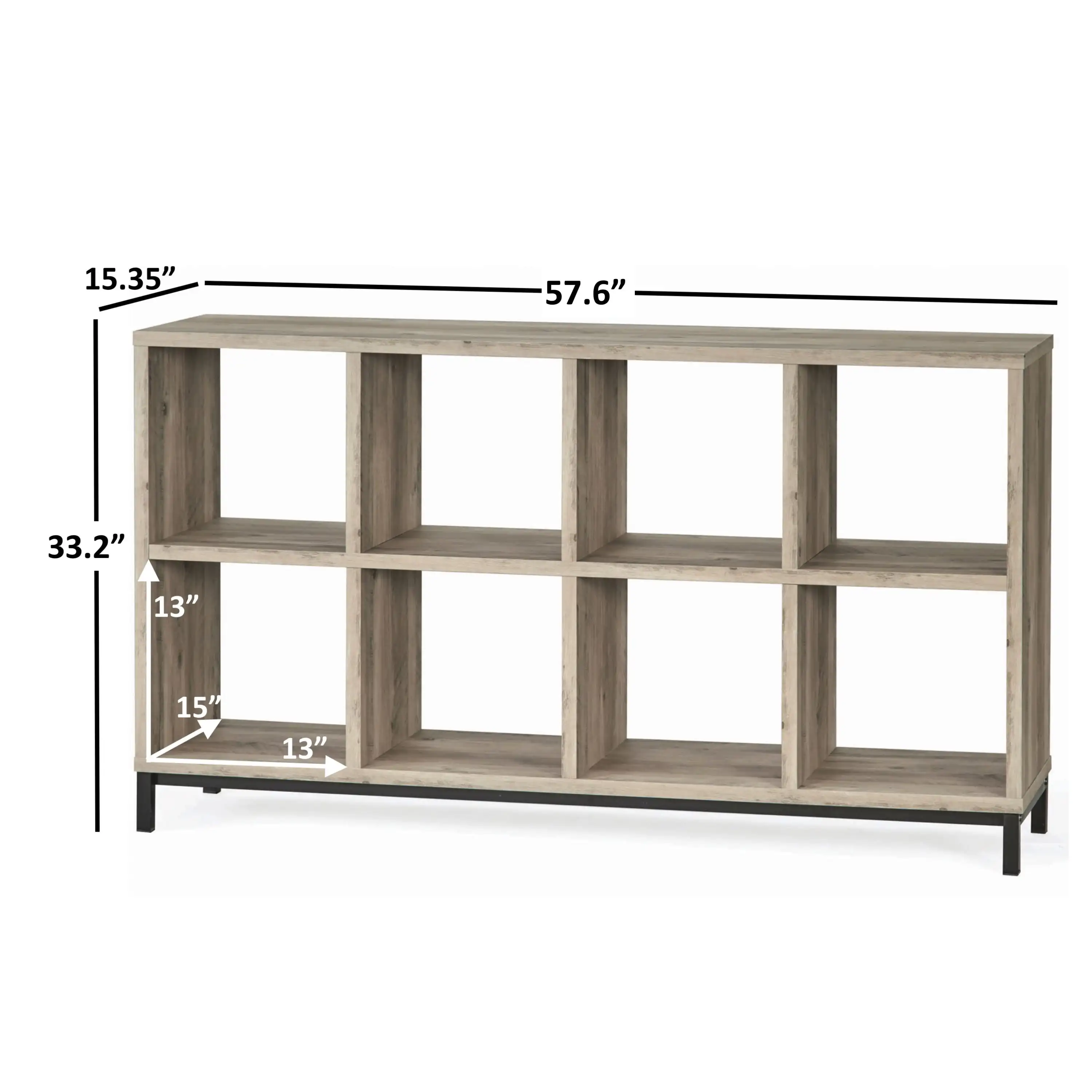 8-Cube Storage Organizer with Metal Base, Rustic