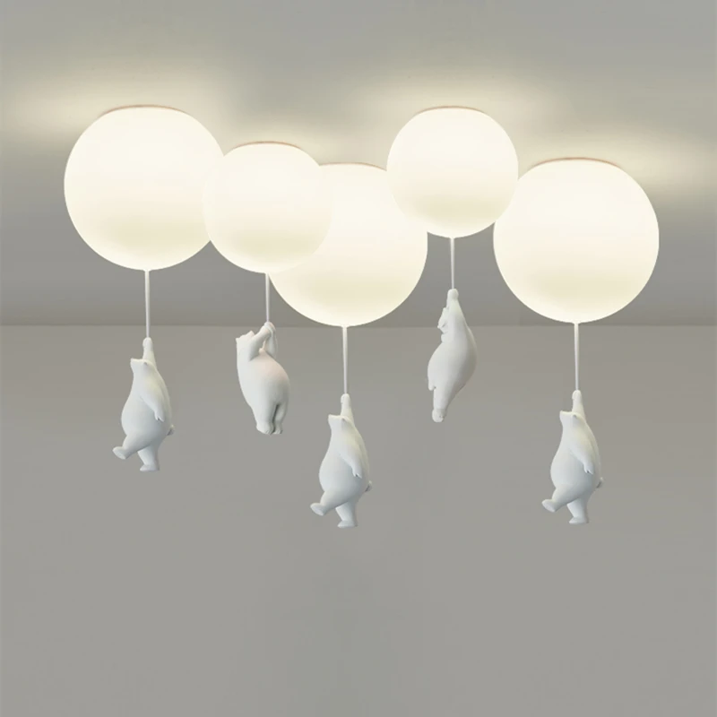 nordic ins led lampada do teto romantico urso astronauta lustre tema miudo decoracao pingente luminarias criancas 01