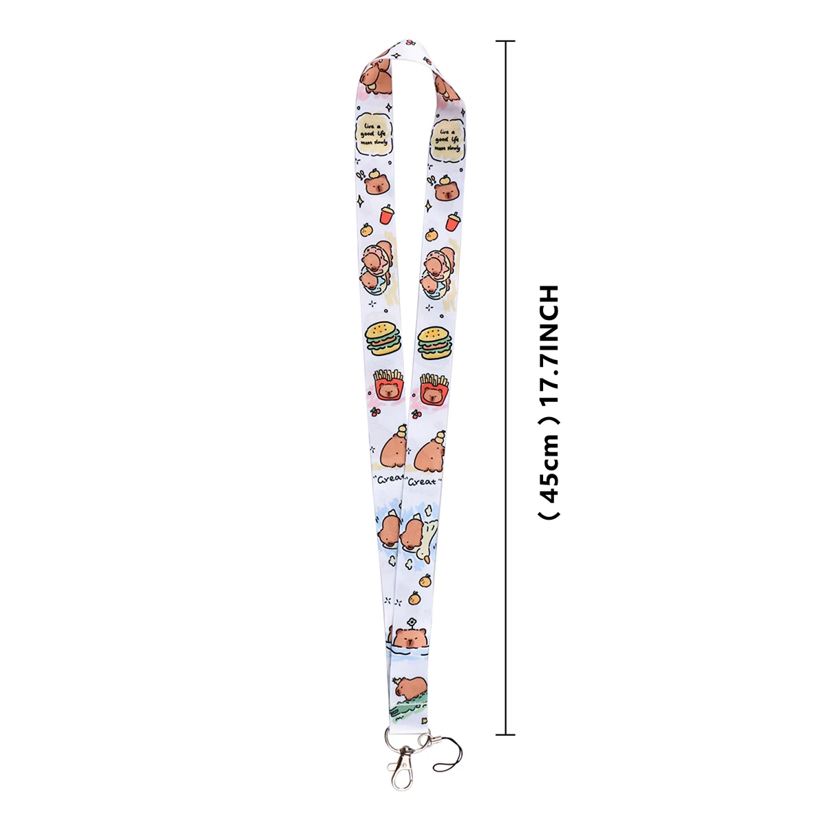 Cute Capybara Credential Holder Kawaii Animals Neck Strap Keychain Lanyard Credit Card Holders Phone Straps Keyring Accessories