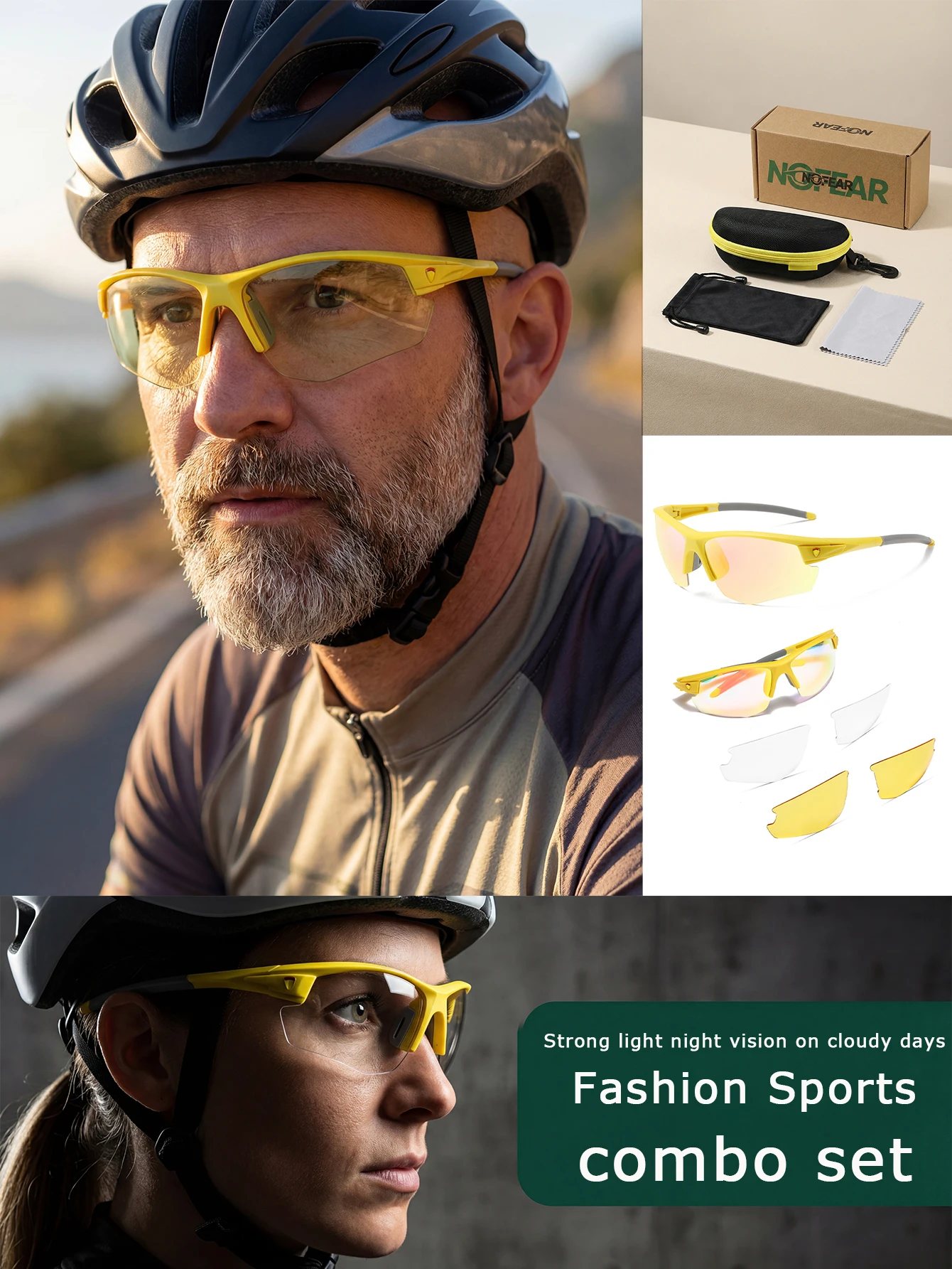 Designed for Outdoor Sports Enthusiasts, It Features Windproof, Sandproof, and Impact-Resistant Frame Properties. Professional Sports Equipment, Suitable for Both Men and Women, Comes with a Mirror Case, Mirror Bag, Mirror Cloth, and an Outer Packaging Box Set