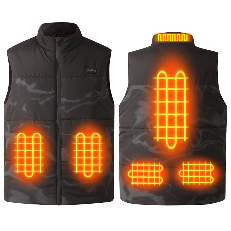 Camouflage safety heat-resistant vest, dual-control constant-temperature waterproof and wear-resistant workwear vest, multi-func