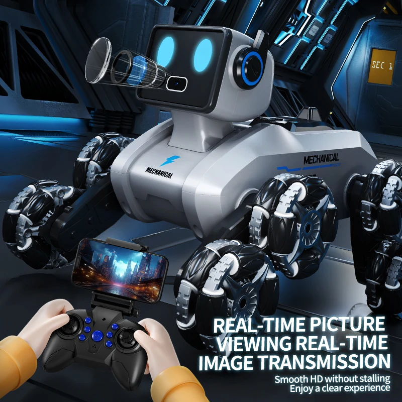 สุนัขกลไกแปลงร่างแปดล้อควบคุมด้วยรีโมทอัจฉริยะ ของเล่นรีโมทคอนโทรลสำหรับเด็ก อายุการใช้งานแบตเตอรี่ยาวนาน ของขวัญที่ดีที่สุด