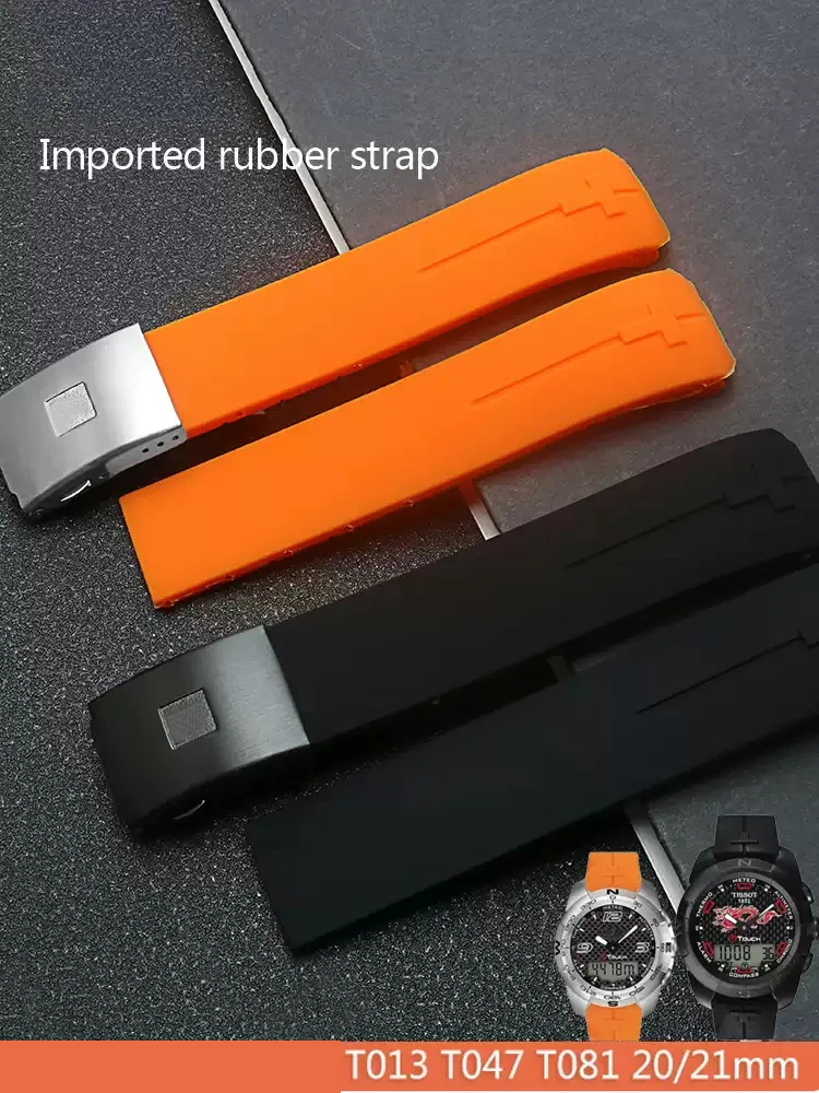

Silicone strap For Tissot 1853 Tengzhi T-Touch original T013 rubber watch band T047T081T33 Men's 20mm 21mm Bracelet accessories