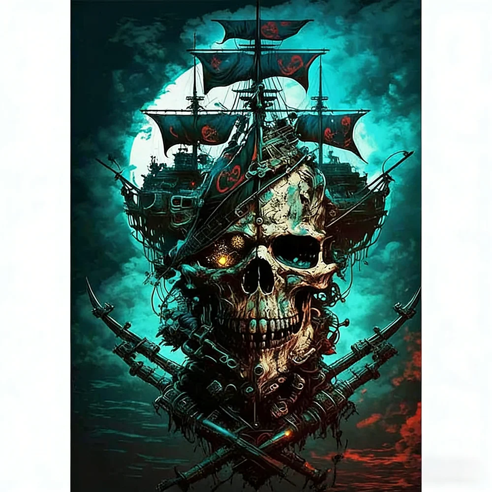 

Gothic Skull 5D DIY Diamond Painting Kits, Halloween Rhinestone Diamond Art, Spooky Home Decor Crafts, Perfect Gifts for Adults