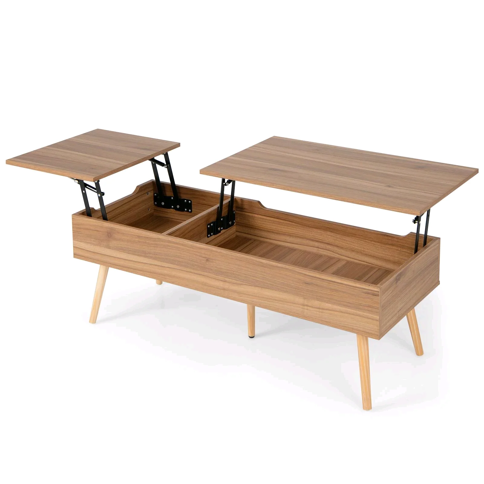 

！@Combohome Home Living Room Multifunctional Wooden MDF End Table Square Lift Top Center Tea Coffee Table with Storage