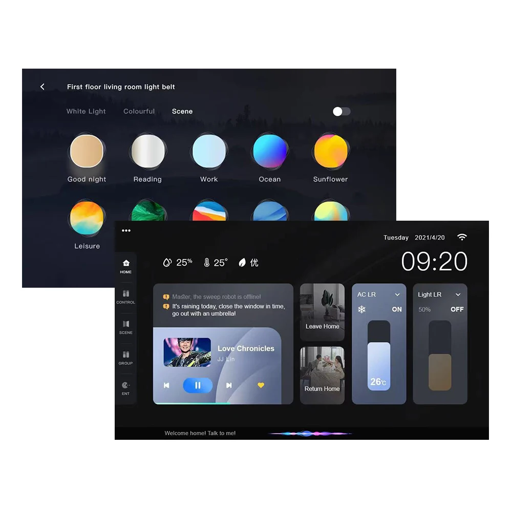 Automation Home Systems Smart And Gateway Central Control Screen 8Inch Panel Tuya Smart Touch Screen With Google Home Alexa