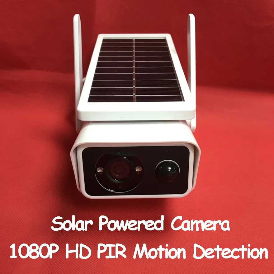 1080P Solar Panel Wireless Outdoor IP Camera IP66 2.4G WiFi PIR Low Consumption 2-Way Audio Rechargeable Battery