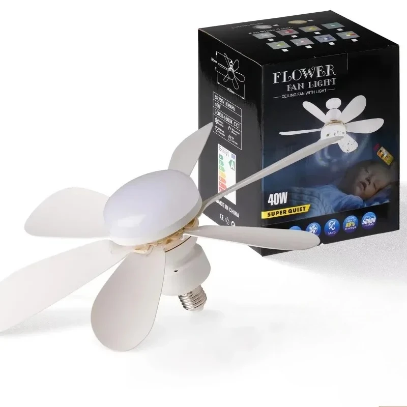 E27 مع وظيفة تعتيم ضوء مروحة السقف LED 30 وات عن بعد مناسبة لدراسة غرفة المعيشة والاستخدام المنزلي 85-265 فولت #3