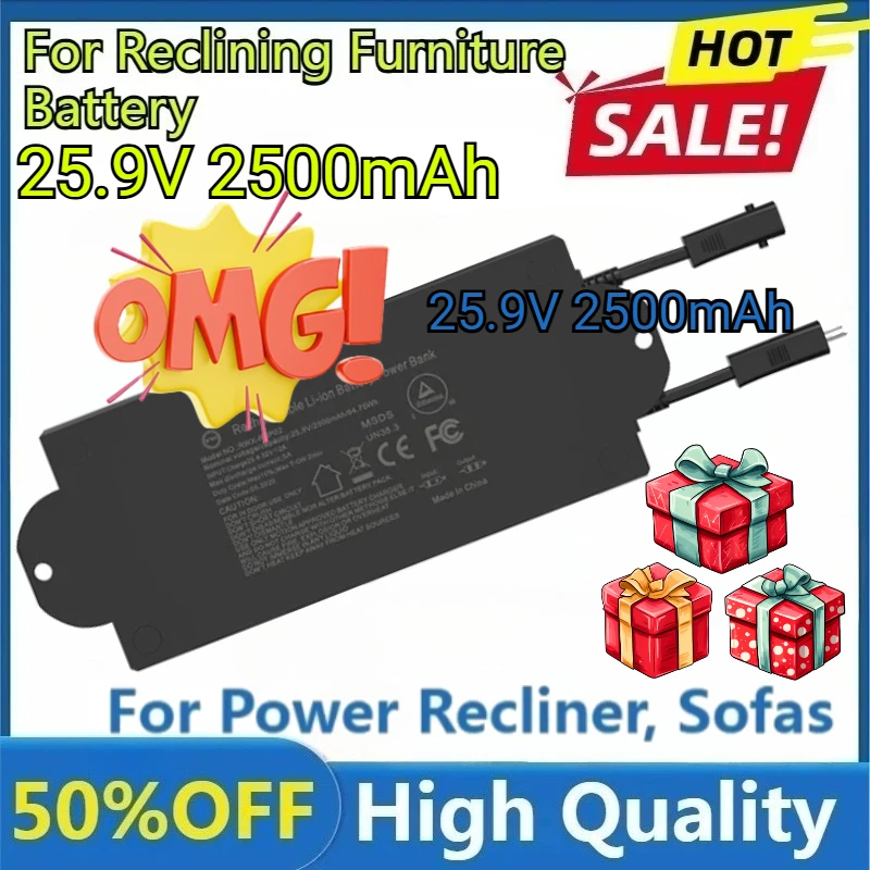 

For Reclining Furniture (for Most Recliner) Rechargeable Power Supply 25.9V for Power Recliner, Sofas New 2500mAh Battery Pack