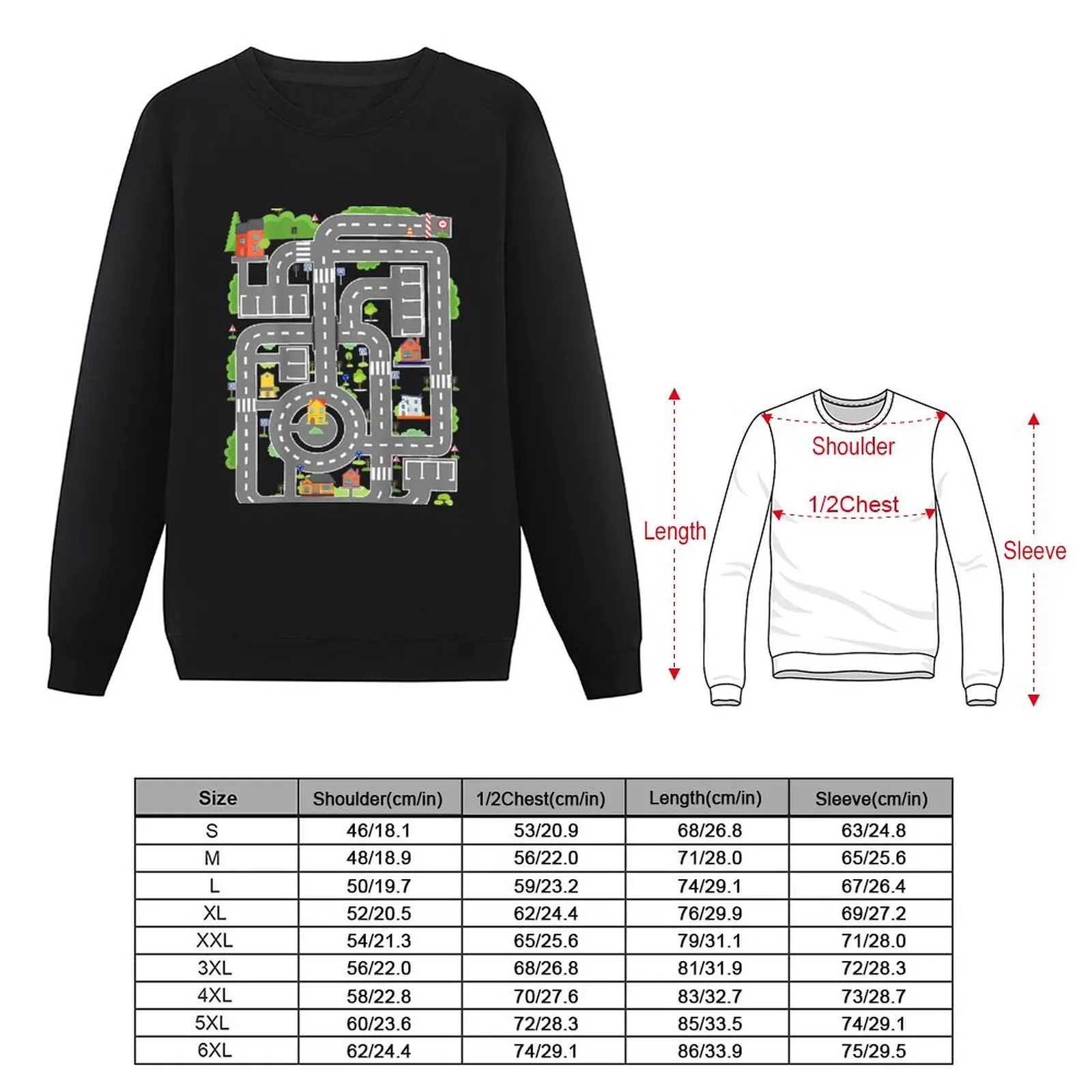 Play Cars On Dad's Back Play Mat Car Race Track Family Gift Sweatshirt mens clothes oversize sweatshirt