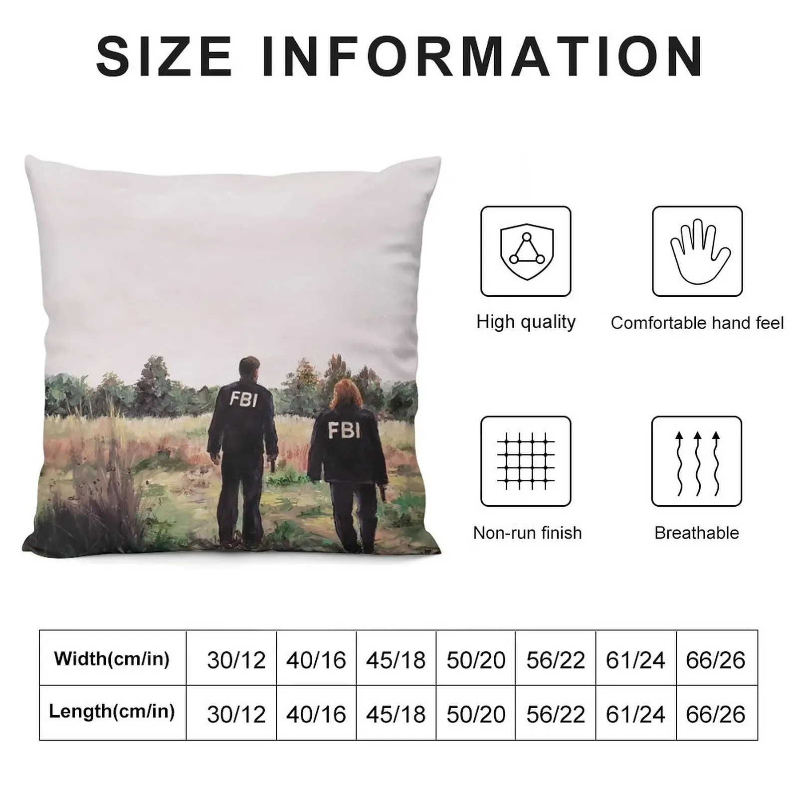 Mulder and Scully in FBI Jackets in Field The X Files Throw Pillow Sofa Covers For Living Room pillow