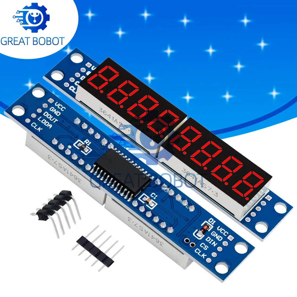 BS MAX7219 CWG 8-Digit Digital Tube Display Control Module Red Three IO for Arduino