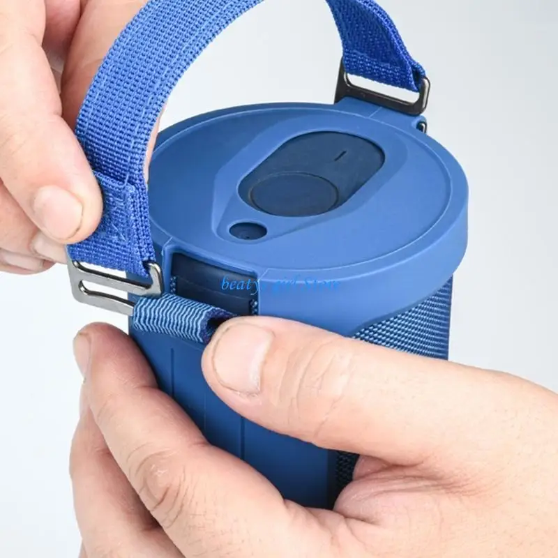 

C7AB Silicone Protective Cover Shockproof Speaker Carrying Case with Carabiner Hook Shoulder Strap for UE Boom 3 Speaker
