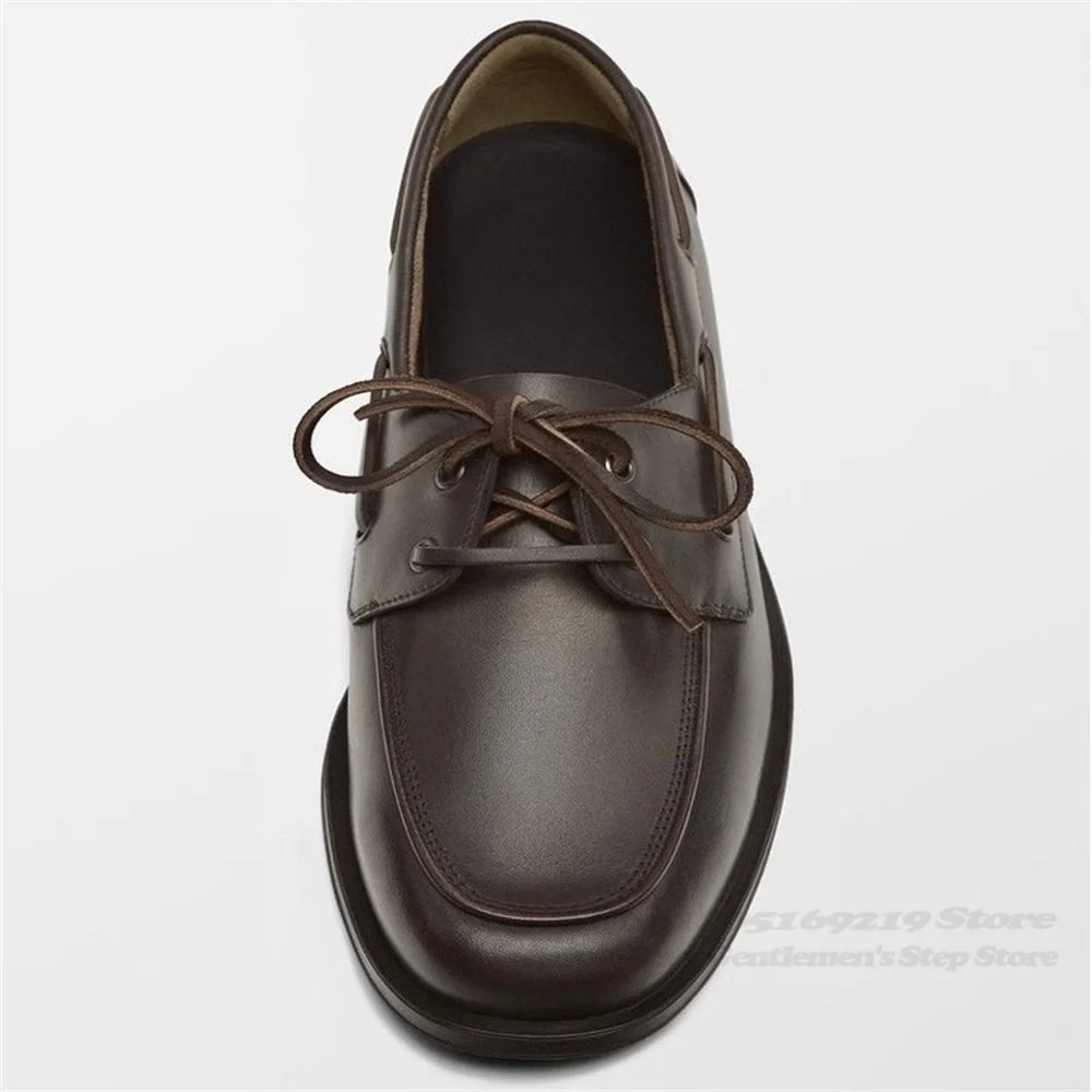 البني جلد البقر المتسكعون الخريف جديد النمط البريطاني جولة تو الدانتيل يصل شقة عارضة الخياطة الكلاسيكية الأعمال الفاخرة الأحذية الجلدية