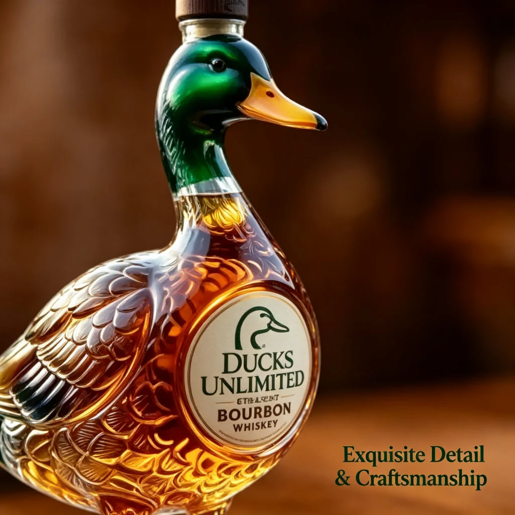 Mallard Duck Shaped Liquor Decanter Lead-free Crystal Glass Whiskey Bourbon Vodka Bottle Novelty Barware Decor Collectible Gift