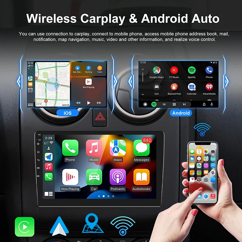 Android13 7 9 10 inch Car Radio GPS 2 din Radio Stereo Receiver Player 64G Multimedia Player wireless CarPlay Android Auto Gift