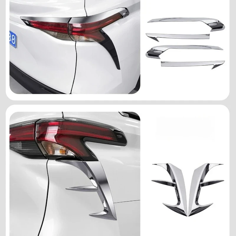 

For Toyota Sienna Granvia Tail Light Trim 304 Stainless Steel Anti-Scratch Car Exterior Accessories Anti-Rust Trim Tools