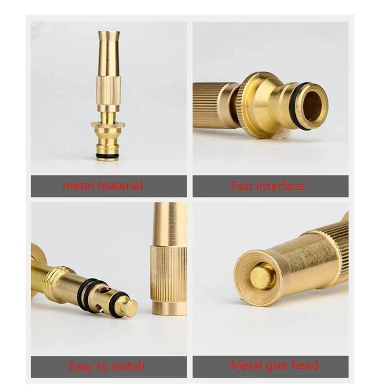 High Pressure Car Wash Squirt Water Gun Brass Spray Nozzle Spray Sprinkler High Pressure Direct Spray Garden Irrigation Tool