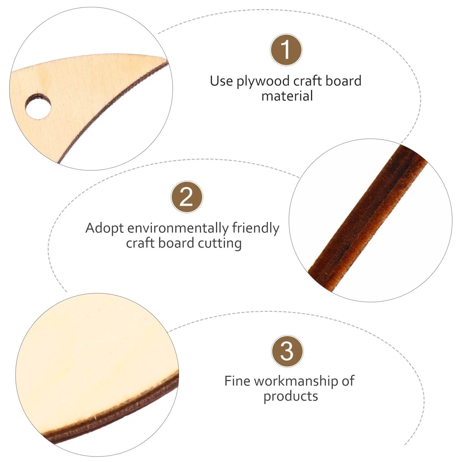 

20Pcs Wooden Slices Handicrafts Christmas Tree Pendant Romantic Atmosphere Decor DIY Christmas Pendant Wooden Slice