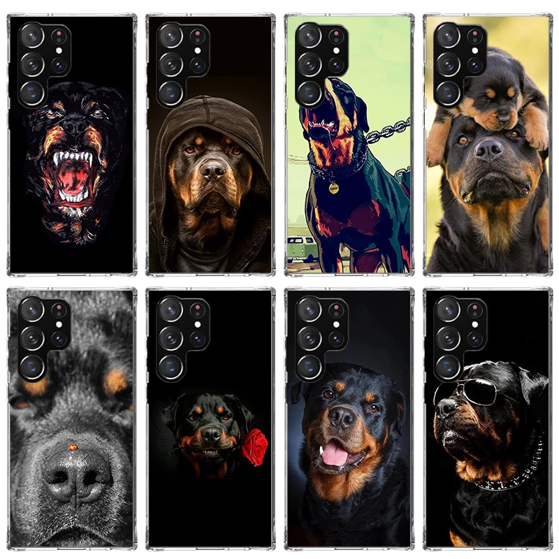 Rottweiler Dog Phone Case For Samsung Galaxy S23 S24 Ultra S22 + S21 Plus S20 FE Cover S10E S10 S9 S8 Silicone Print Shell