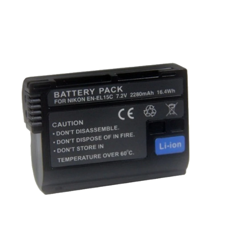 7.2V 2280mAh EN-EL15C Camera Battery for Nikon  Z6II Z6 Z7 Z5 D850 D750 D810 D7100 D7000 D800 DSLR Camera
