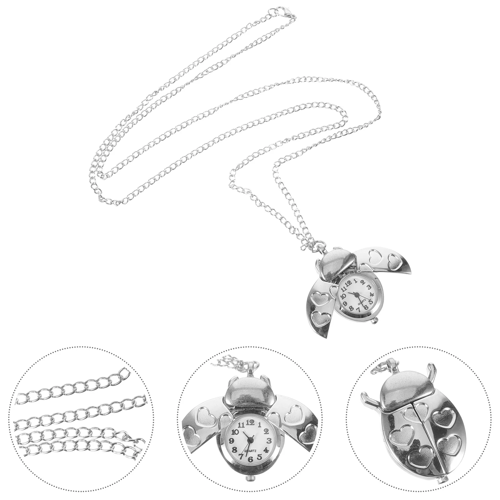 Beetle-Montre de Poche pour Femme, Collier Ras du Cou, Pendentif de la raq, Version Coréenne Mignonne Rétro