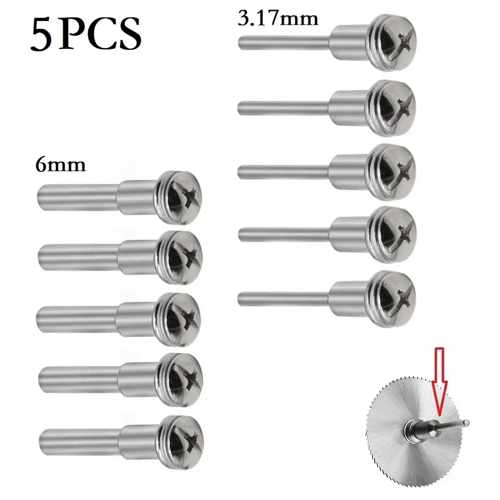 5pc 3.17mm/6mm Shank Polishing Wheel Mandrels Set Cutting Disc Extension Rod Cut-off Wheel Mandrel For Rotary Tool