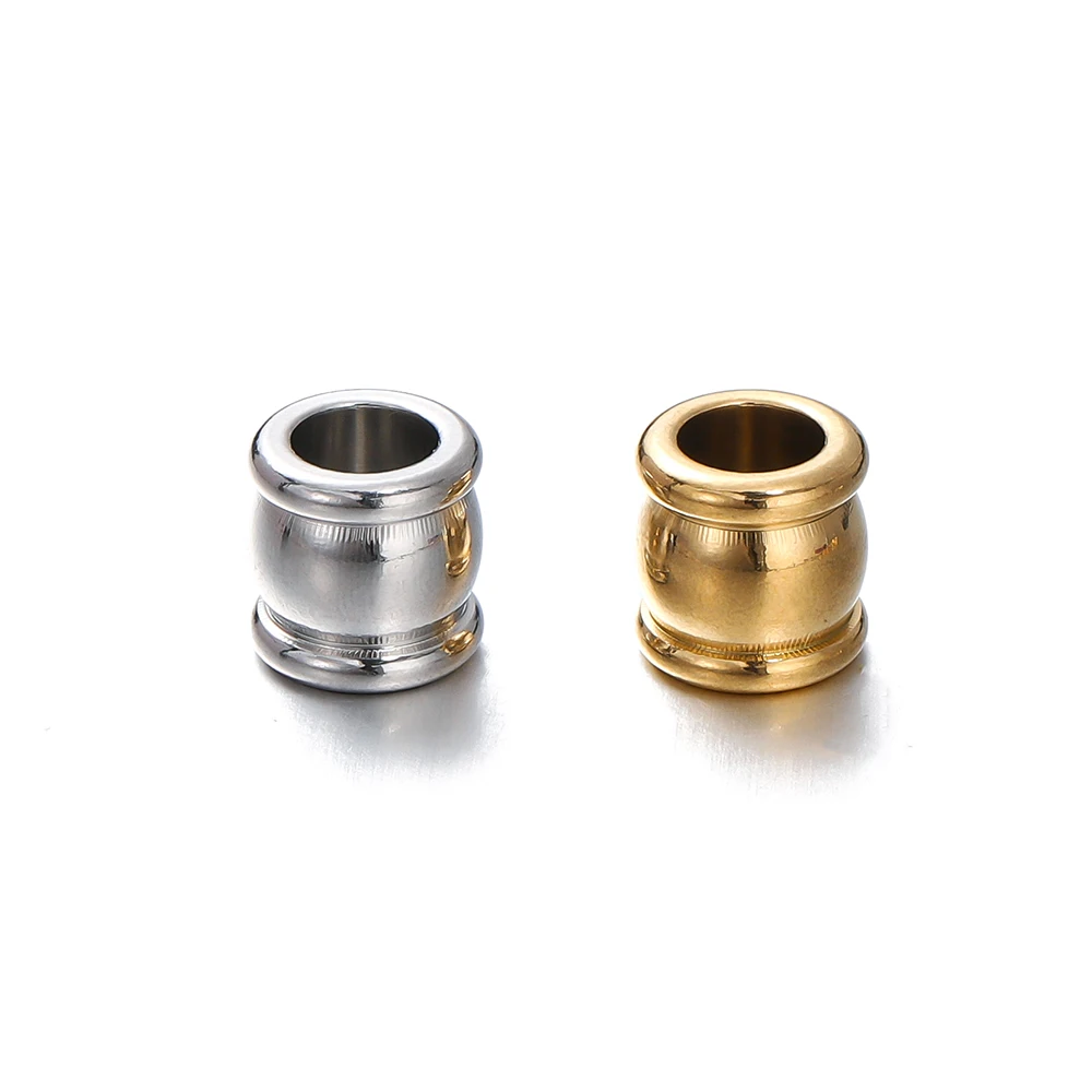 10Pcs Stainless Steel Big Holes Spacer Beads 4-10mm Charm Loose Bead For Jewelry Making DIY Bracelets Necklace Jewelry Making image 3